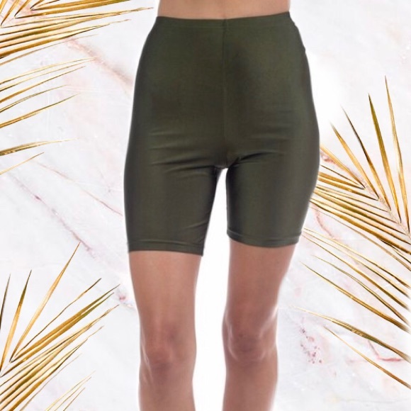 ShopiCandies Pants - ‼️ Olive Active Wear Stretch Biker Shorts Legging